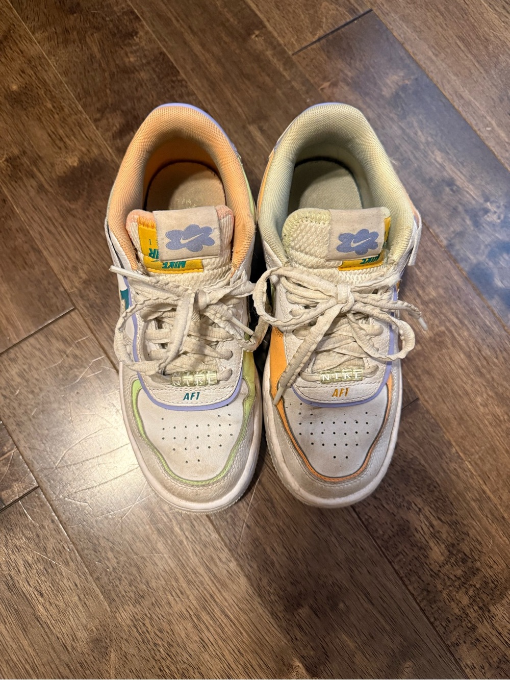 Nike Air Force 1 Shadow White Multi Color Sneakers Women’s Size 7 DX3718-100 - Picture 3 of 7
